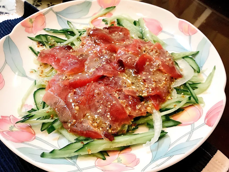 Snapdishの料理写真:カツオのカルパッチョ🐟😋|アライさんさん