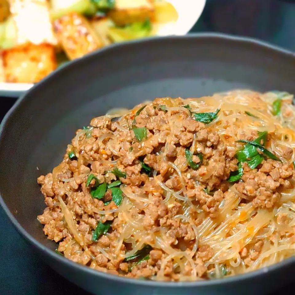 大豆のお肉で！麻婆春雨💥|もえさん