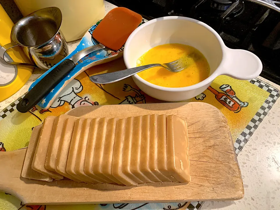 Prepping my Nian Gao for frying💛|🌺IAnneさん