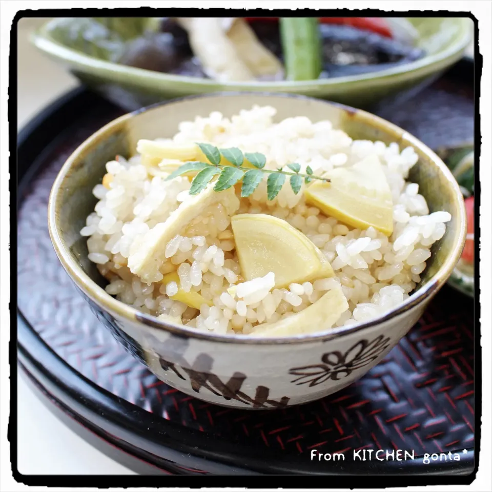 筍ごはん🍚と野菜の揚げ浸し de 和御膳プレート🥢﻿|gonta*さん