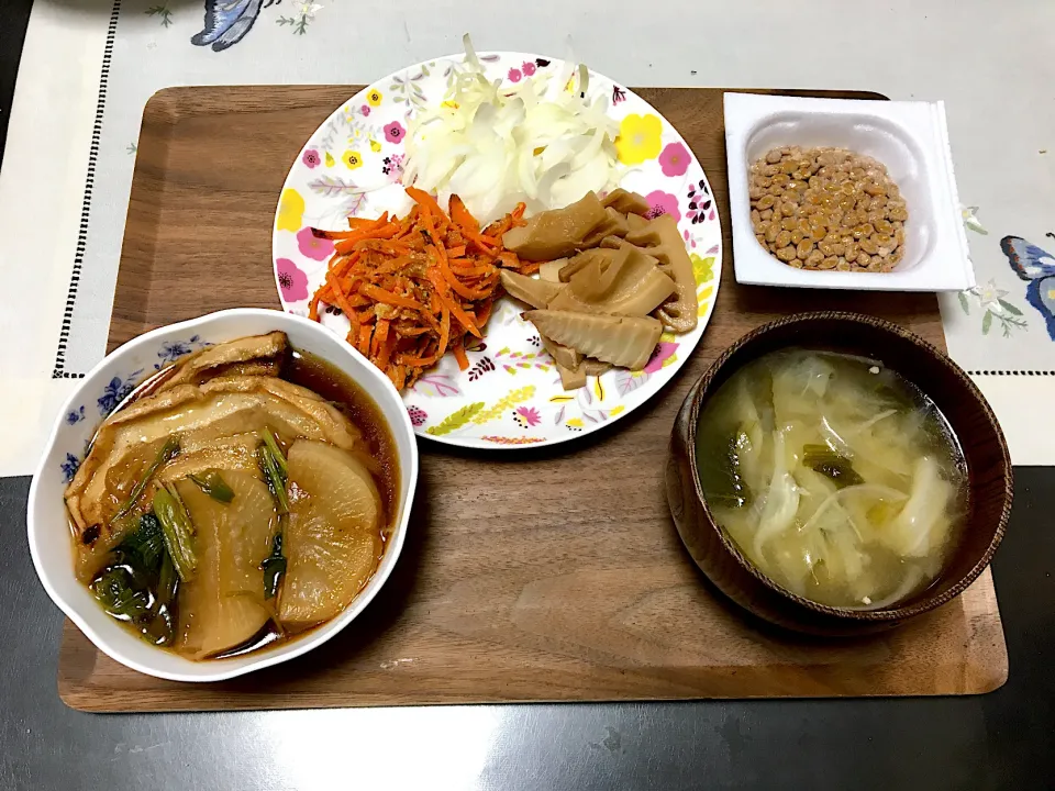 Snapdishの料理写真:砂糖なしベジ料理♡車麩の角煮風のご飯|みよさん