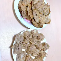 Snapdishの料理写真:餃子としゅうまい作ってみた|タヌキさん