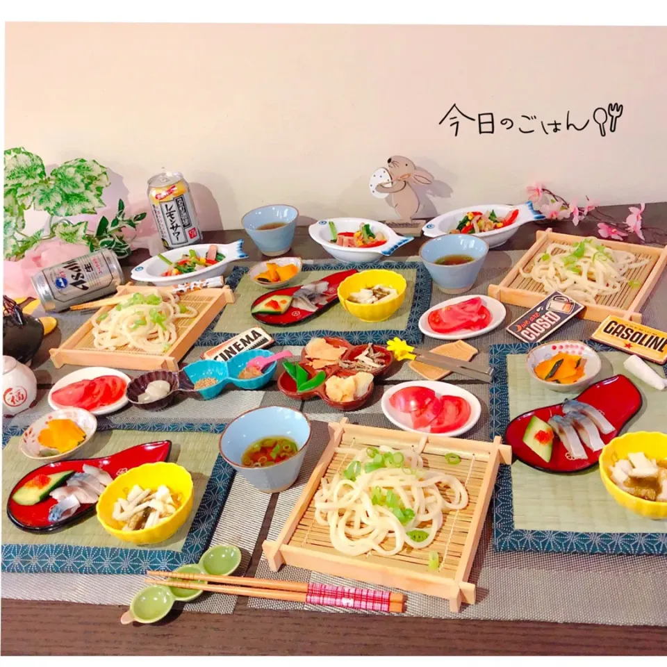 Snapdishの料理写真:【おうちごはん／ざるうどん定食】|ぷらっとさん