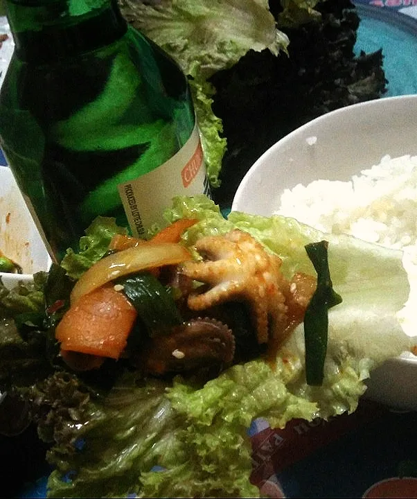 Snapdishの料理写真:stir-fried small octopus 🐙 💗 Soju citron|Evanne Tangさん