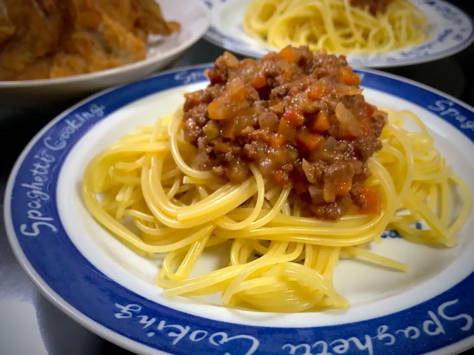 Snapdishの料理写真:ミートソーススパゲティ|ゆっちんさん