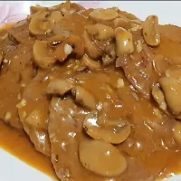 Snapdishの料理写真:Beef & Mushroom Burger Steak|Chef Ponponさん