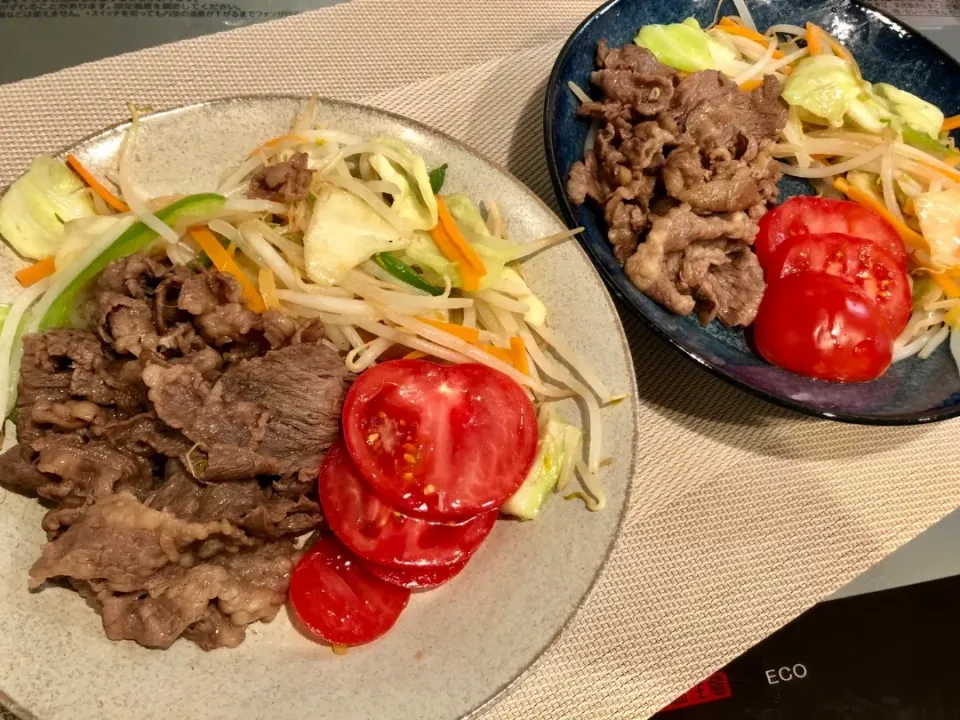 焼き肉と野菜炒め|よしこさん