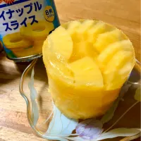 パイン缶でもやってみました(˘ਊ˘)コレが1番上手にできました✧*｡٩(ˊωˋ*)و✧*｡