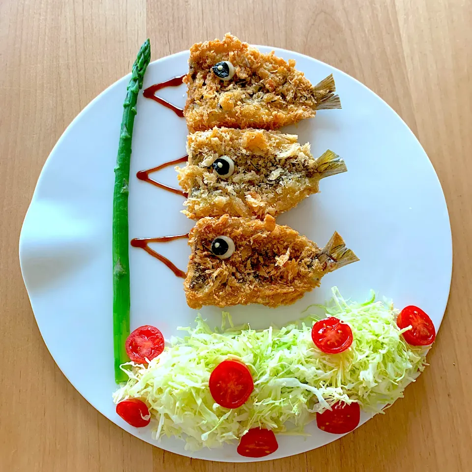 Snapdishの料理写真:鰯フライの鯉のぼり|jarinkoさん