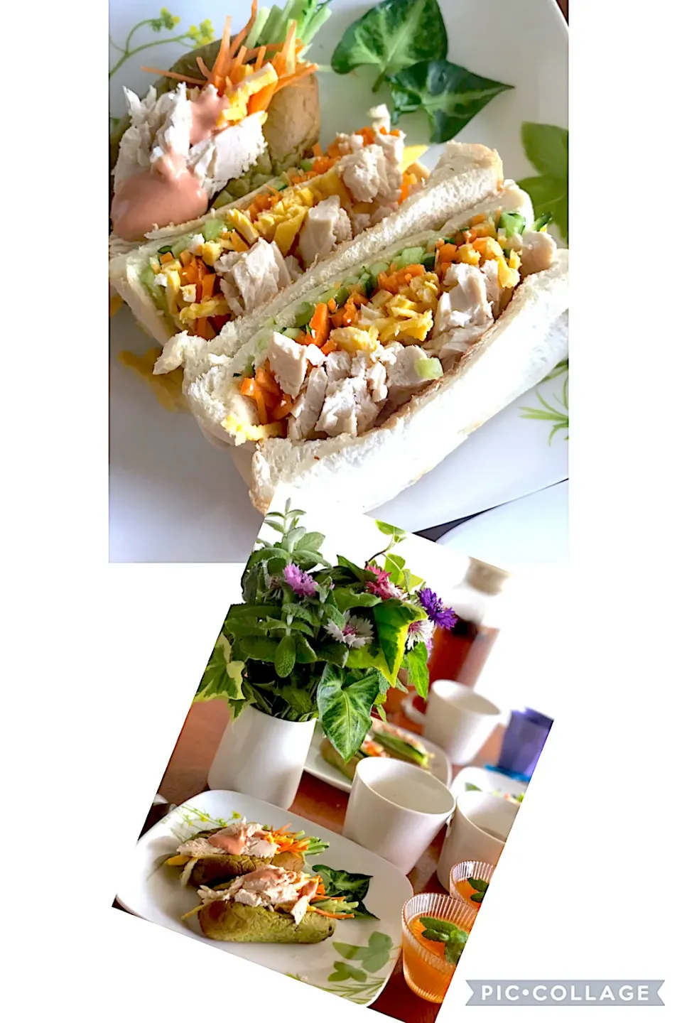 Chicken, Cucumber, Carrot, Egg Sandwiches🥪|Iggywiggyさん