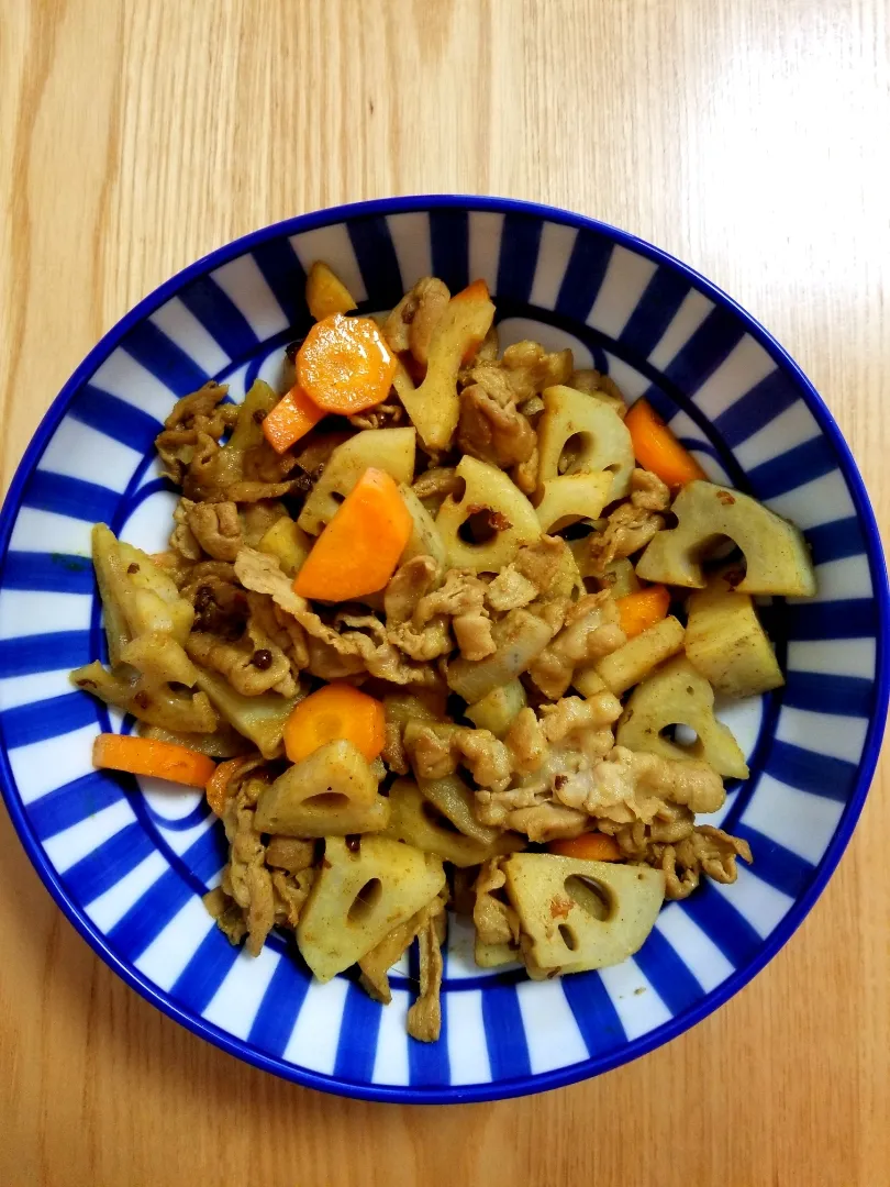 豚肉と根菜のスパイシー甘酢炒め|keiさん