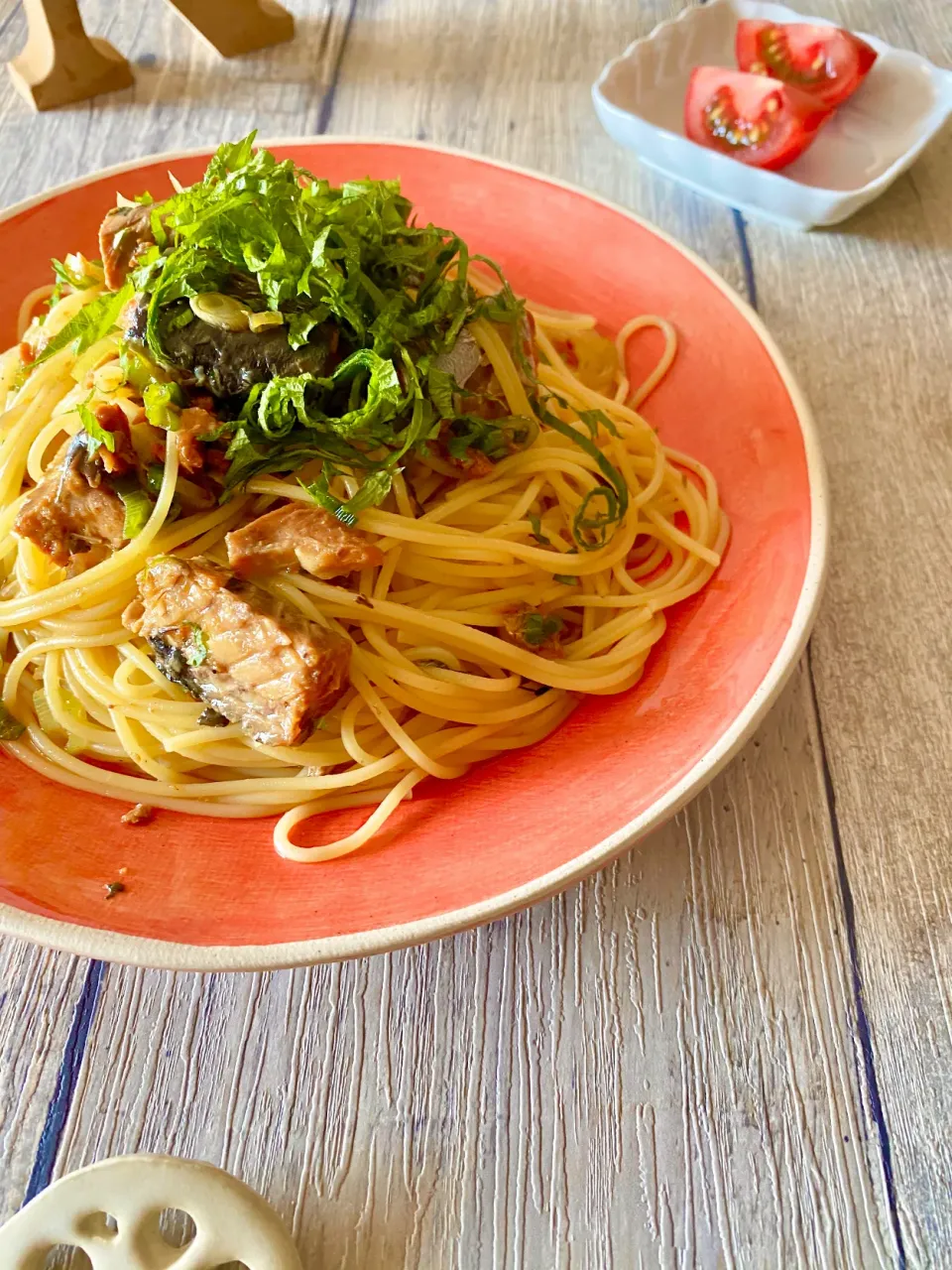 鯖の味噌煮缶のパスタ|naho_nonaさん