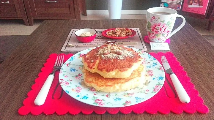 お豆腐&ヨーグルトのふわふわホットケーキ♪|えっこさん