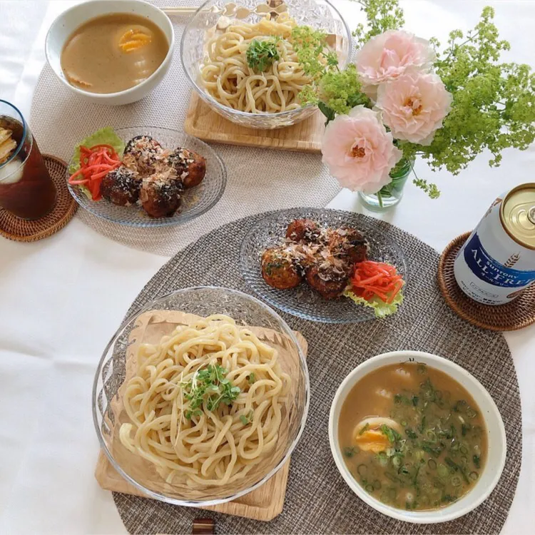 5/5❤︎とみ田つけ麺&ソースたこ焼きランチ❤︎|Makinsさん