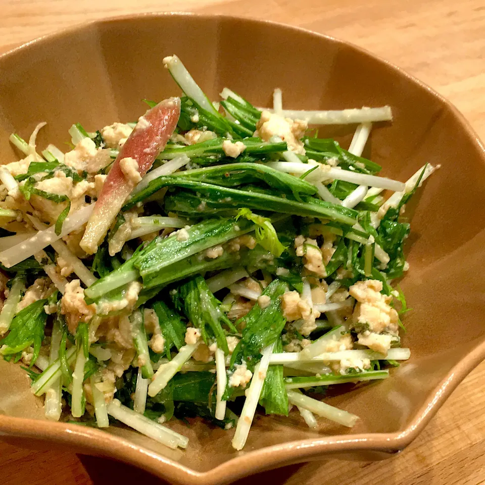 水菜の白和風サラダ🥗|べべべさん