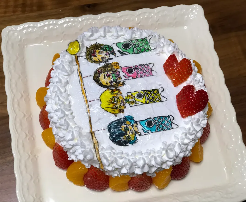 子供の日ケーキ🎂鬼滅の刃♪|riamamaさん