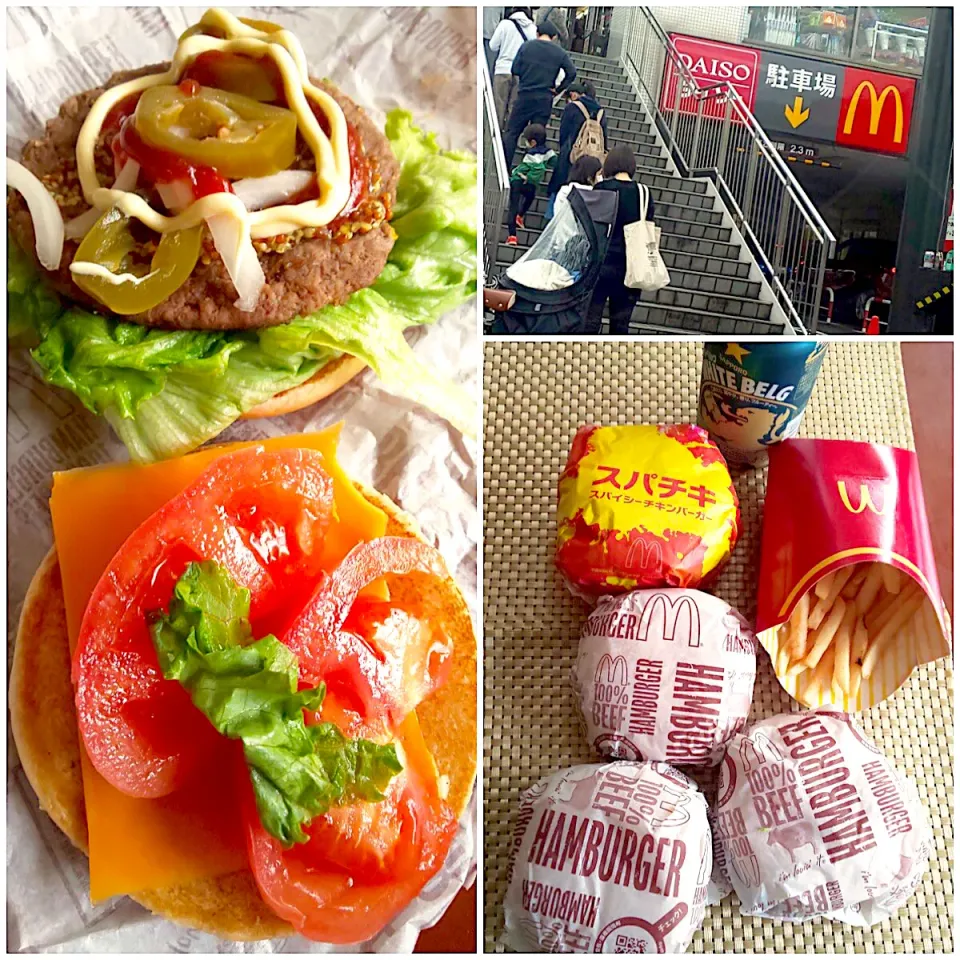 Holiday  brunch🍔🍟McDonald 🎵extra vegetables hamburger🍔お野菜追加でﾍﾞｼﾞｰﾏｯｸ♪|🌈Ami🍻さん