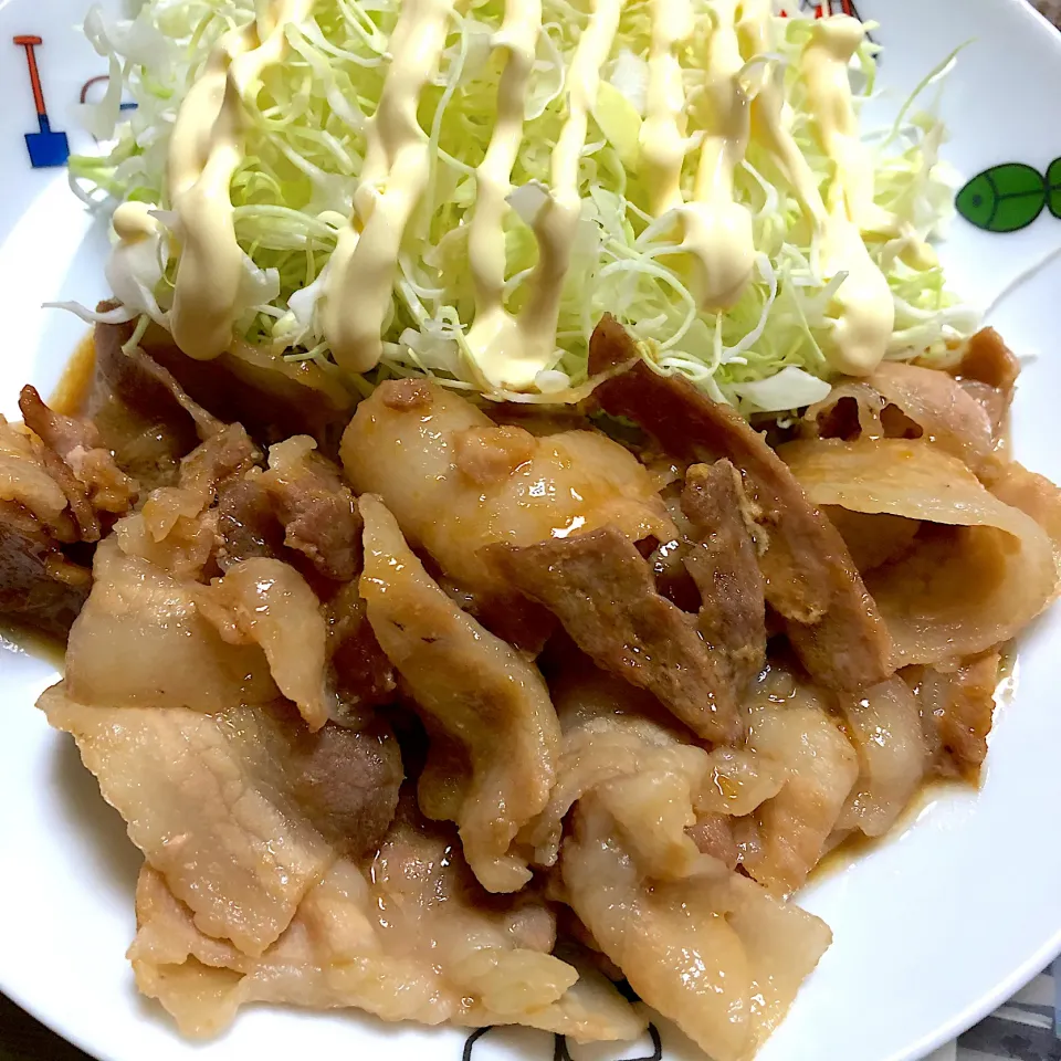 Snapdishの料理写真:豚バラの生姜焼き|のろさん