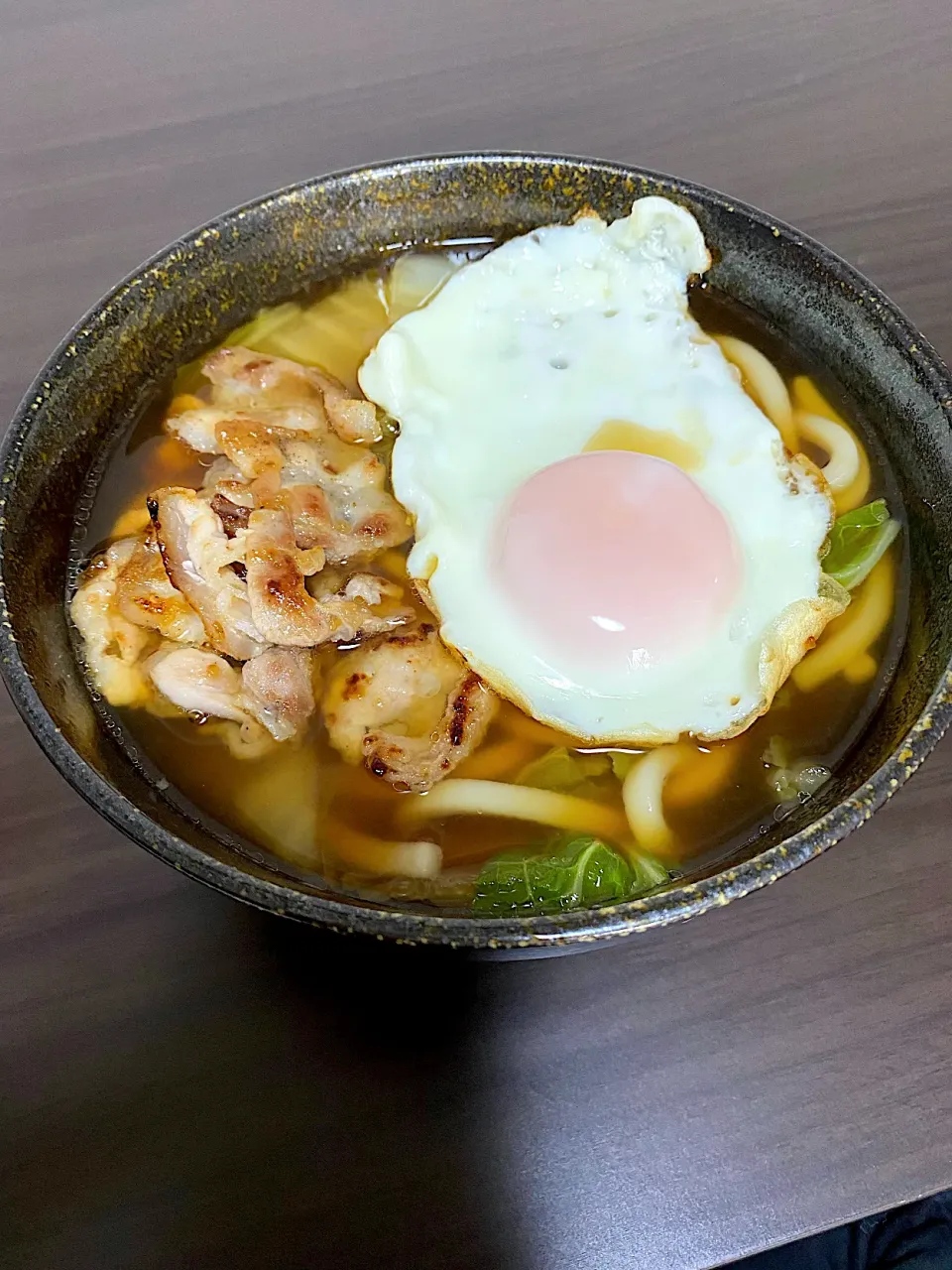 半熟目玉焼き肉うどん|しょちさん