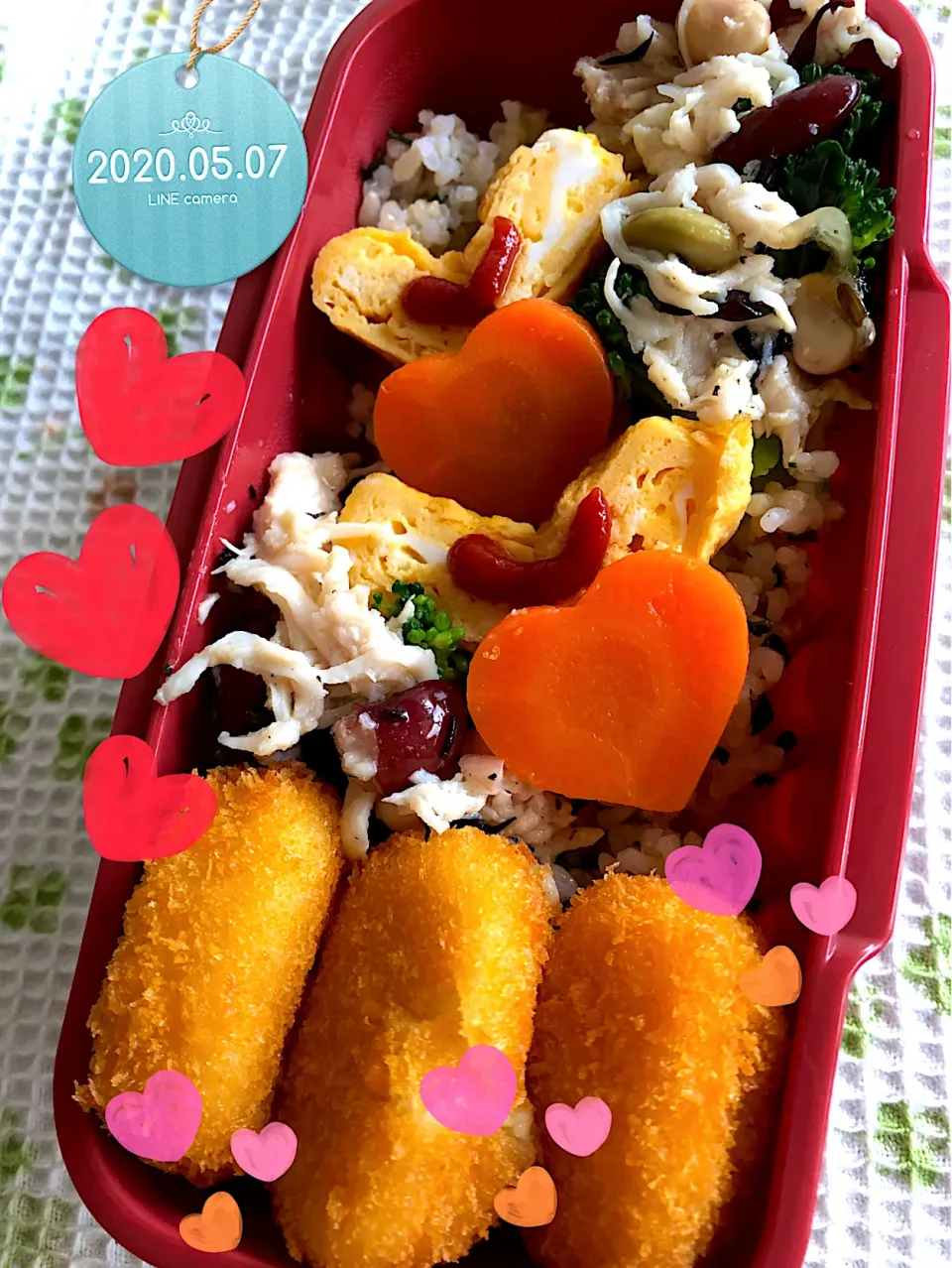 ❤️が沢山なJKお弁当😍|harutomomamaさん