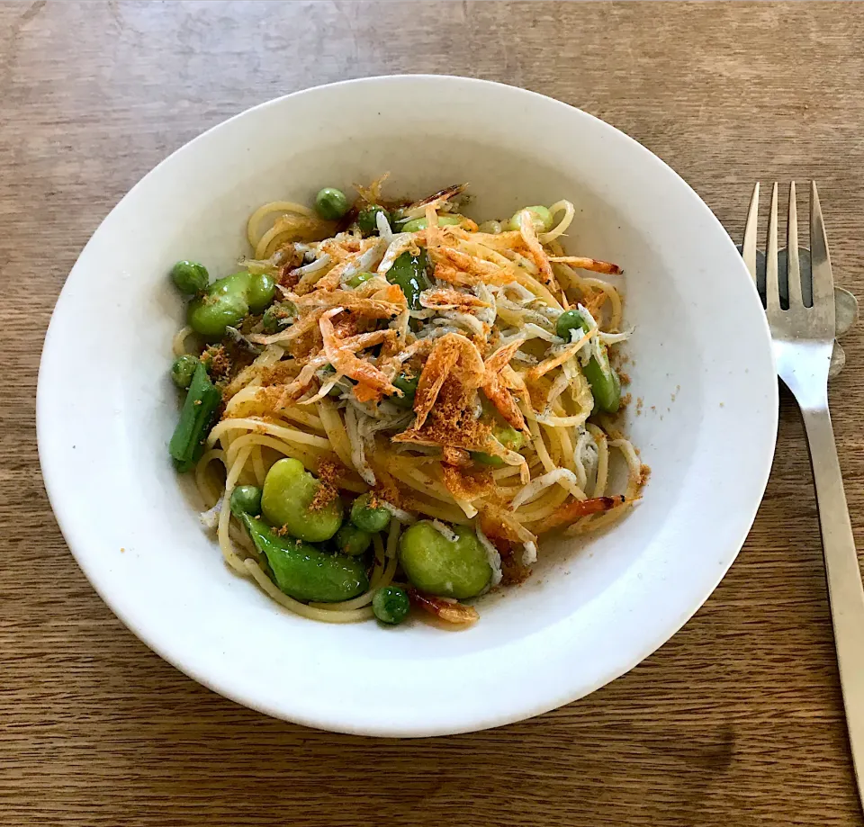 桜えび・しらす・豆のパスタ|ボンジュール！さん