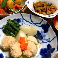 Snapdishの料理写真:かぶと鶏団子の昆布だし煮|ちっかさん