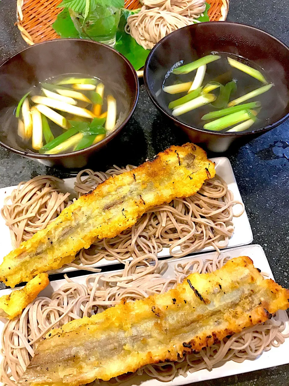 アナゴ天ぷら蕎麦　つけ麺|シュトママさん