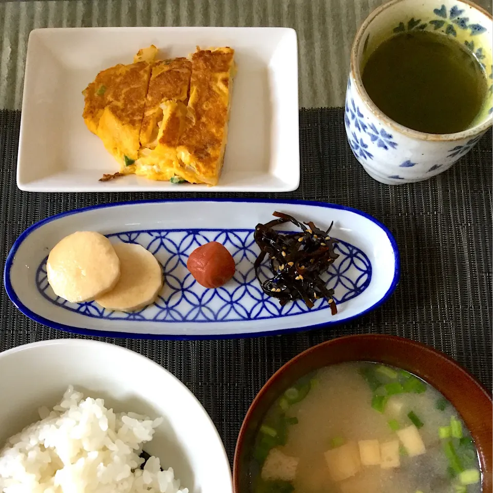 2020年５月8日男前美容師の手作り朝ごはん　タマゴ焼きと長芋醤油漬け|Booパパさん