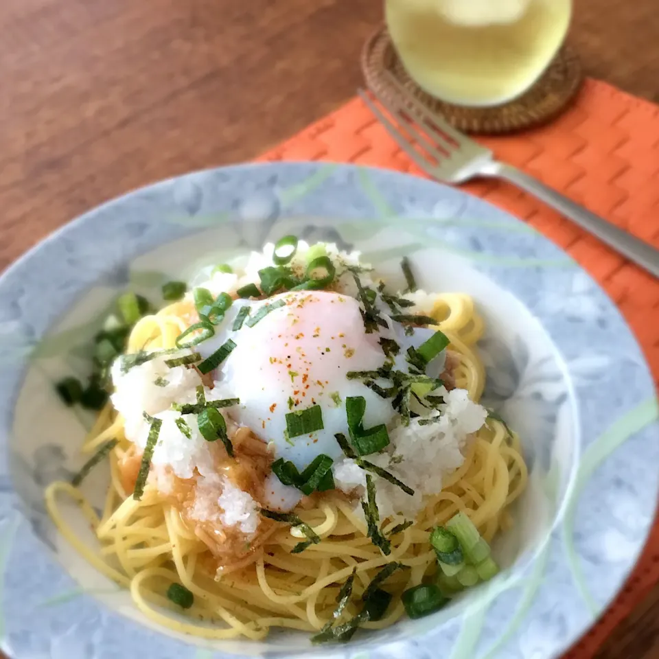 ツナとなめたけのスパゲッティ🍝|𓇼 Ⓢ Ⓗ Ⓘ Ⓝ Ⓞ Ⓑ Ⓤ 𓇼さん