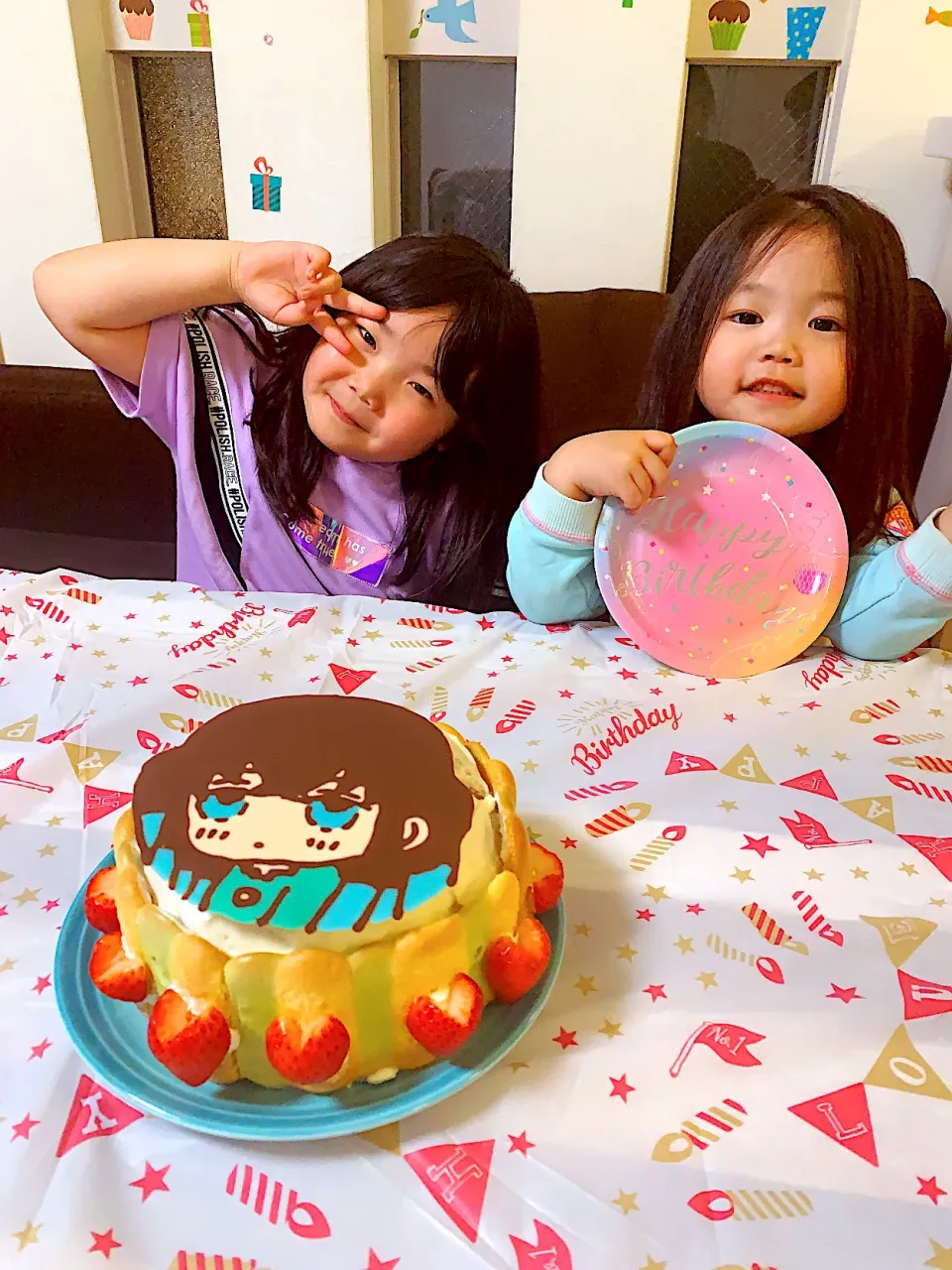 手作り♡第4子のbirthday cake☺︎|mari♡（もも(*´∀｀*)♪）さん