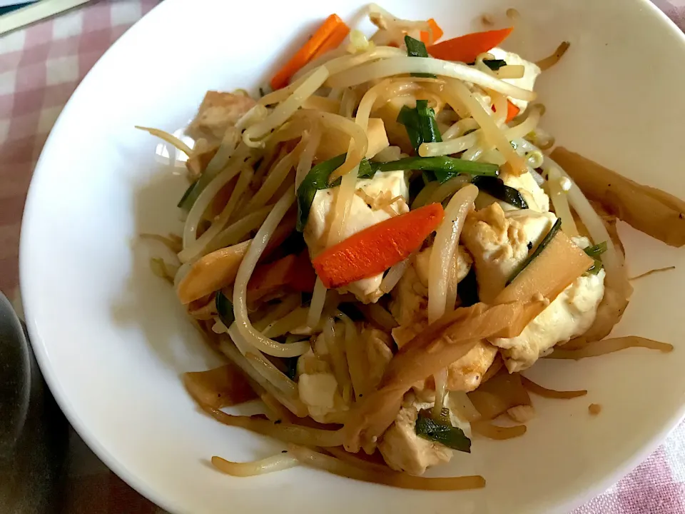 お豆腐とメンマで野菜炒め|ともさん