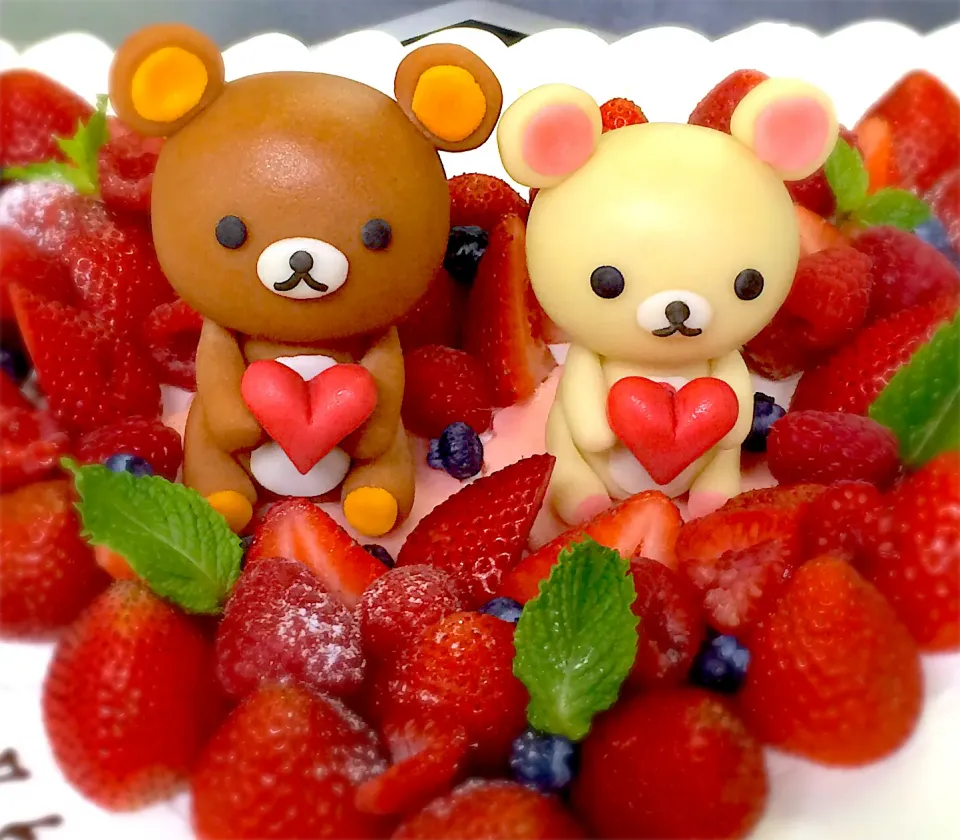 Snapdishの料理写真:友人の結婚式　リラックマケーキ|ベンケイさん