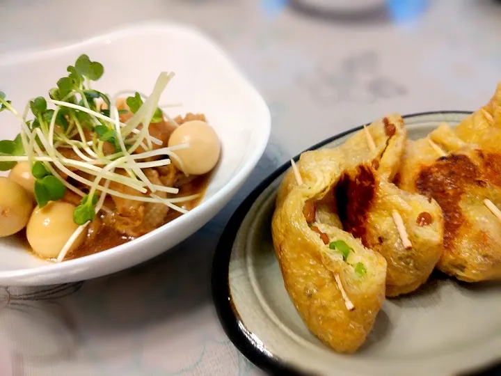 今日の家飲みおつまみ😊🍶
鶏皮とうずらのたまご煮😊
納豆お稲荷😊|Mitsuhiro.Sさん