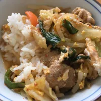 Snapdishの料理写真:残り物で作ったクッパもどき|Sayaさん