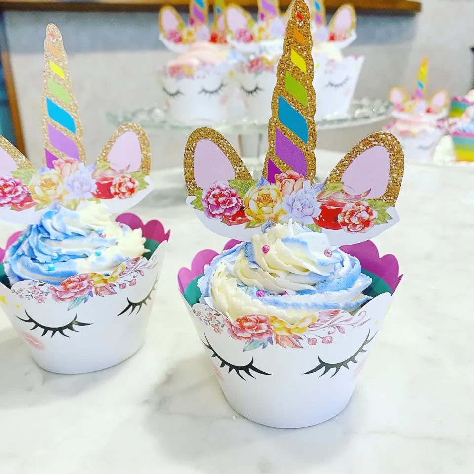 Unicorn チョコカップケーキ🧁🍫🦄|Laraさん