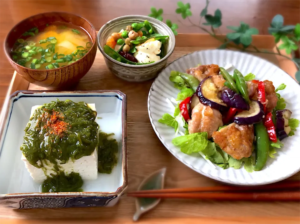 島豆腐と鶏と春野菜の甘酢焼き|ゆみさん