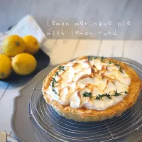 chiaki3さんの料理 国産レモンで作る🍋レモンカードでレモンメレンゲパイ🍋🥧　母の日の自分用に😬💐