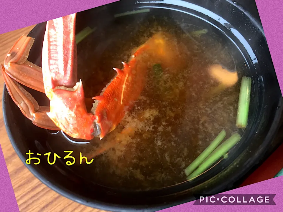 🦀わたりガニの味噌汁😋|おひるごはんさん