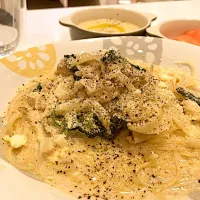 Snapdishの料理写真:きのこクリームスープパスタ|sakiさん