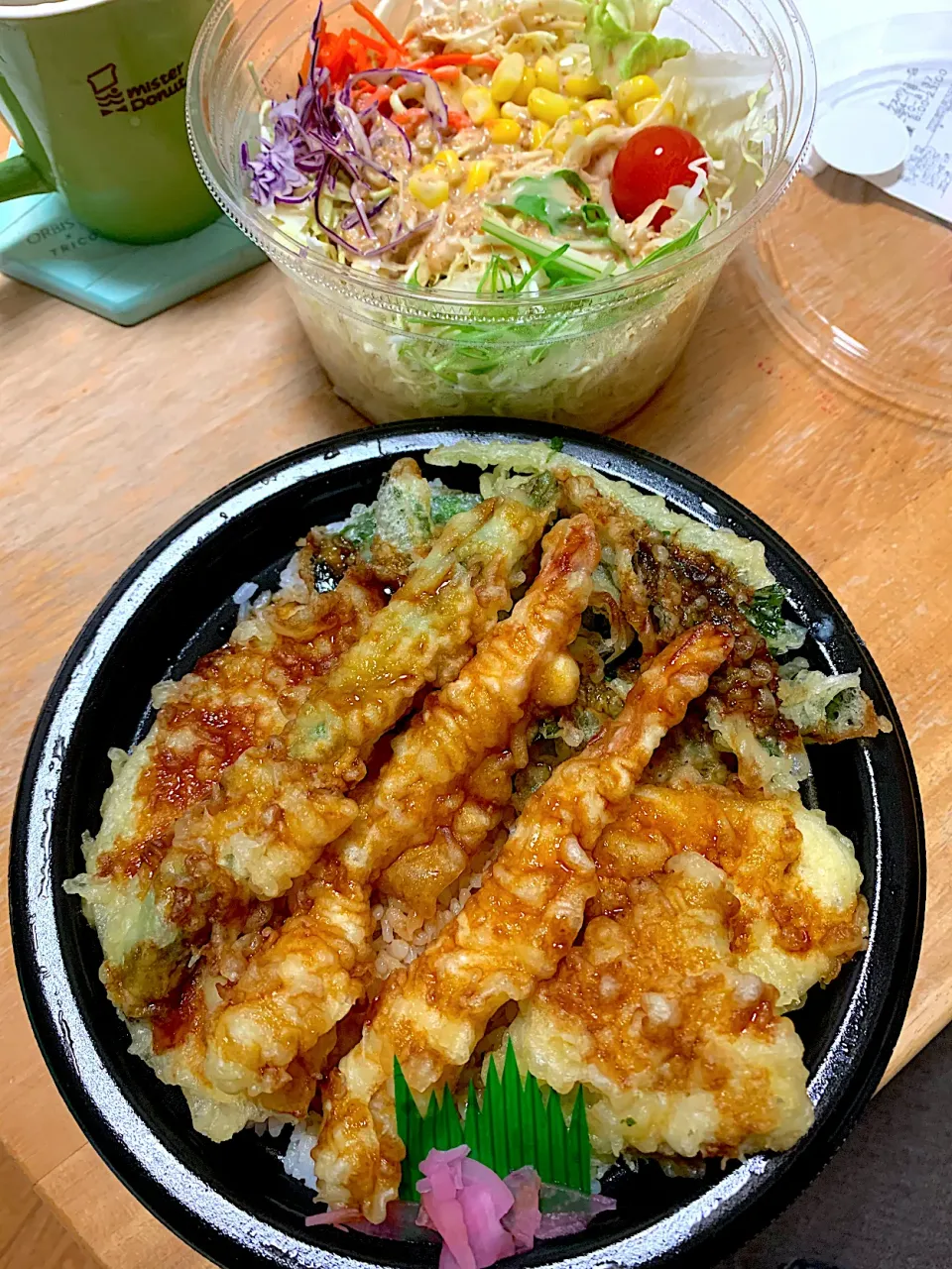 天丼弁当🍱　サラダ🥗|るみおんさん