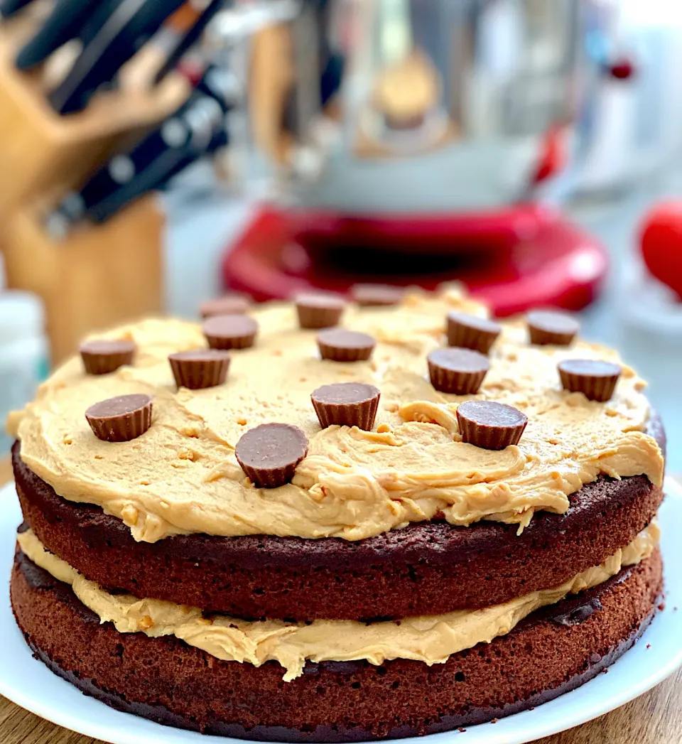 Chocolate devil’s food cake with chunky peanut butter frosting.|Dean M Rogersさん