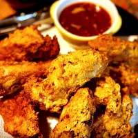 Deep fried Crispy Pork Ribs with Hot and Sour sesame sauce dip