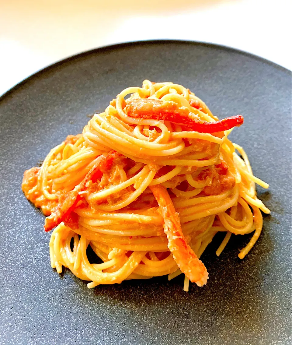 Easy Fresh Tomato & Crab Meat Spaghetti|gonbenさん