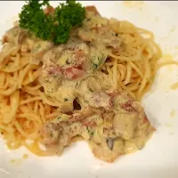 spaghetti cabonara|Socheata Lavenderさん