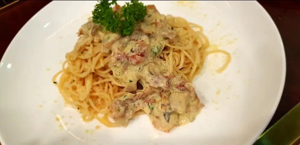 spaghetti cabonara|Socheata Lavenderさん