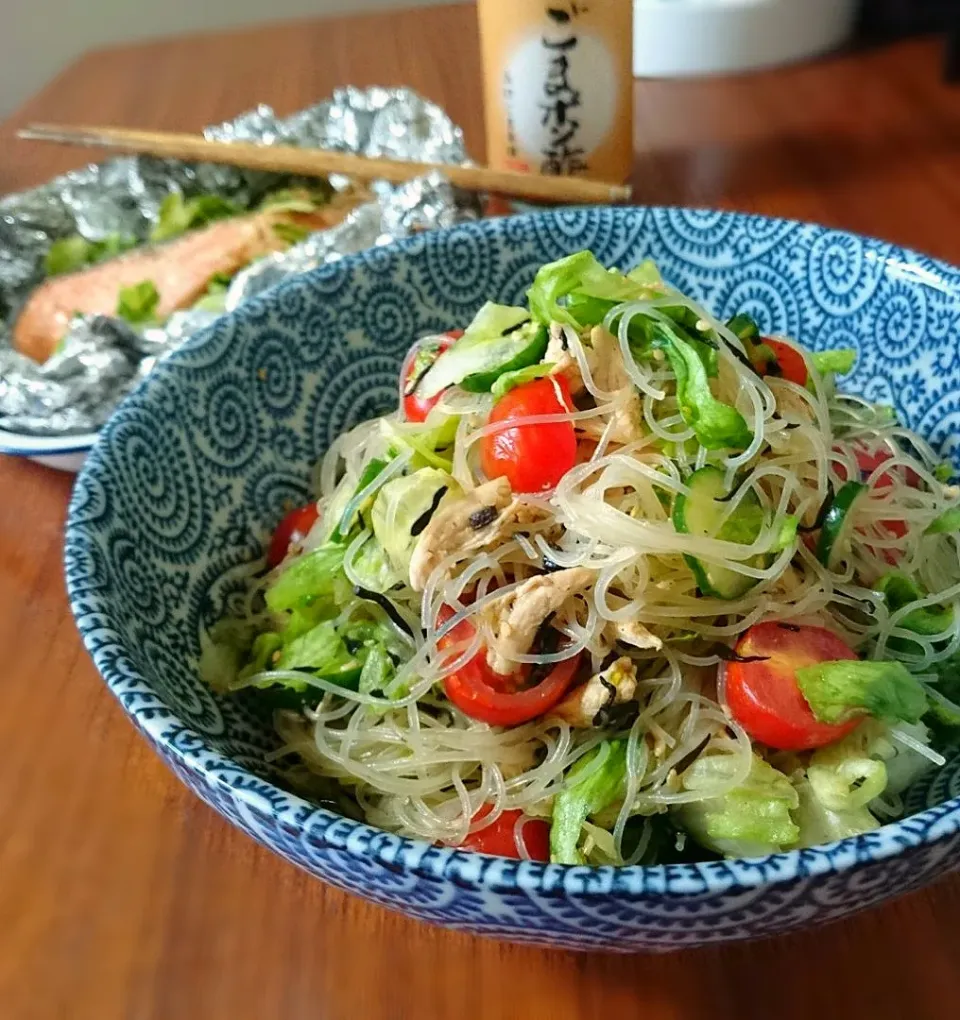 Snapdishの料理写真:ごまﾎﾟﾝ春雨ｻﾗﾀﾞ|まりおさん