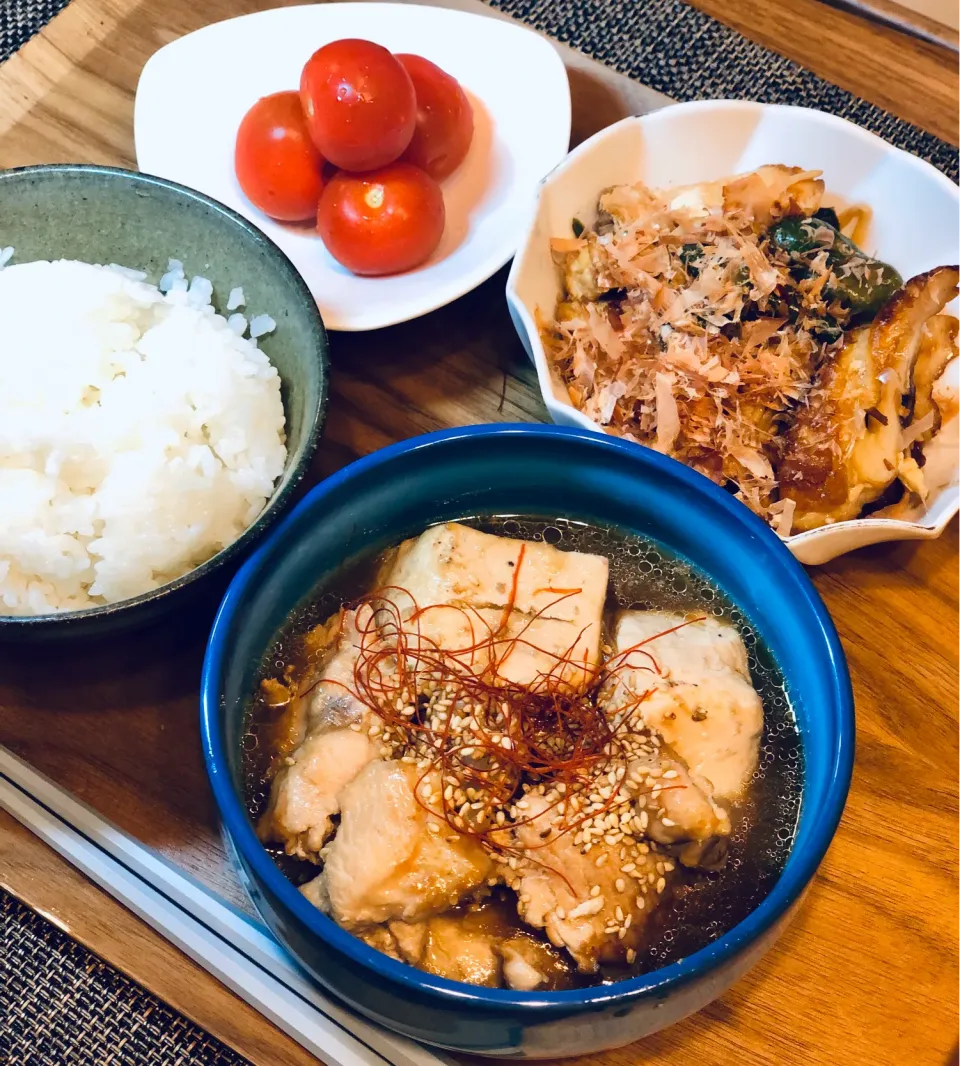 本日のディナー→茶色おかず特集　鶏豆腐、厚揚げとちくわのオイマヨ炒め|Taja & Mayさん