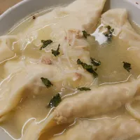 Snapdishの料理写真:Sopa Siu kao, relleno de pollo picado|justo romeroさん