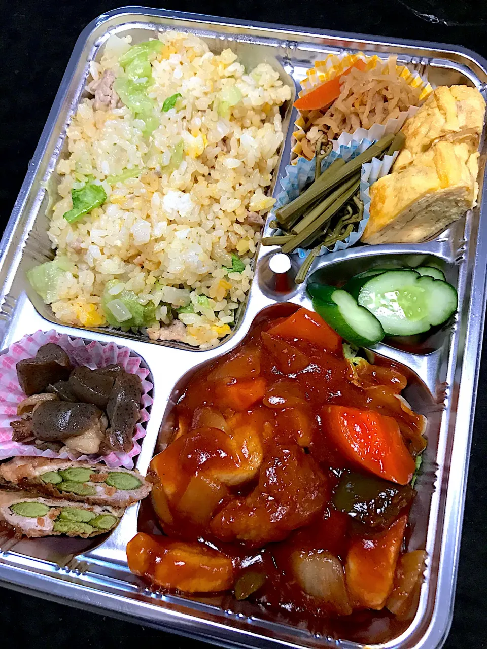 日替りのお弁当　酢豚、炒飯|saturnさん