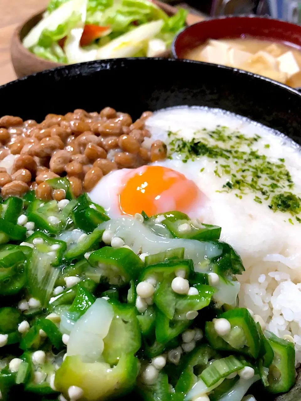 Snapdishの料理写真:ねばねば丼|ミウトおかんさん